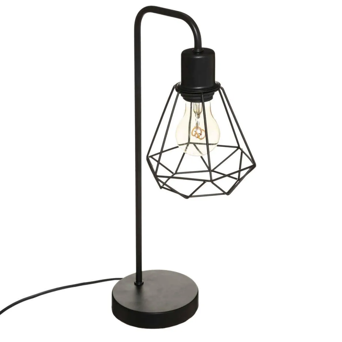 LAMPE DROITE FLAVE NOIR H.46CM
