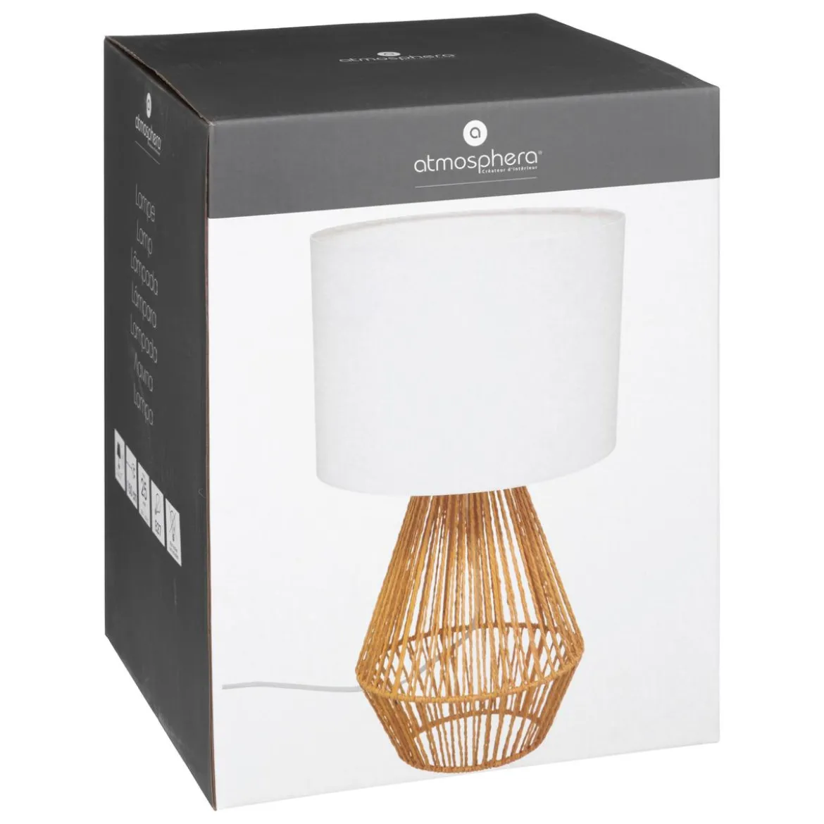 LAMPE DROITE LILA NATUREL H.40CM