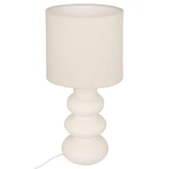 LAMPE 3 GALETS ALITHA BLANC H.42CM