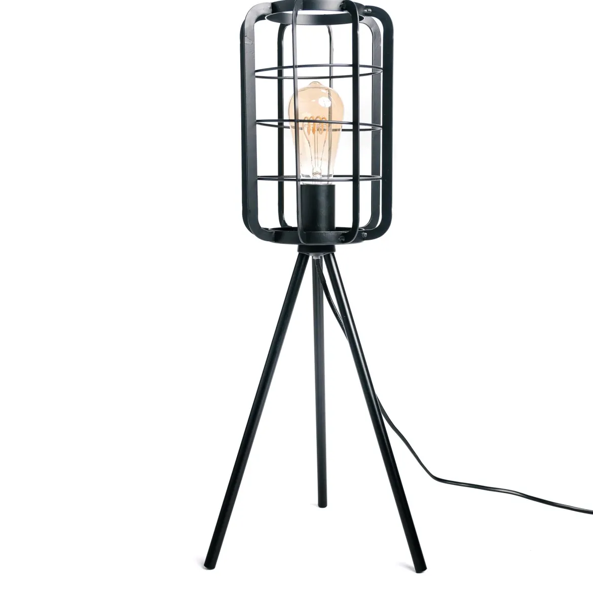 LAMPE INDUSTRIELLE METAL NOIR H.61CM