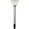 LAMPE 2 LED BLANC SOLAIRE INOX H.36CM