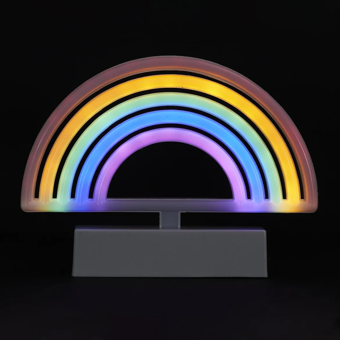LAMPE LED EFFET NEON ARC EN CIEL PILES