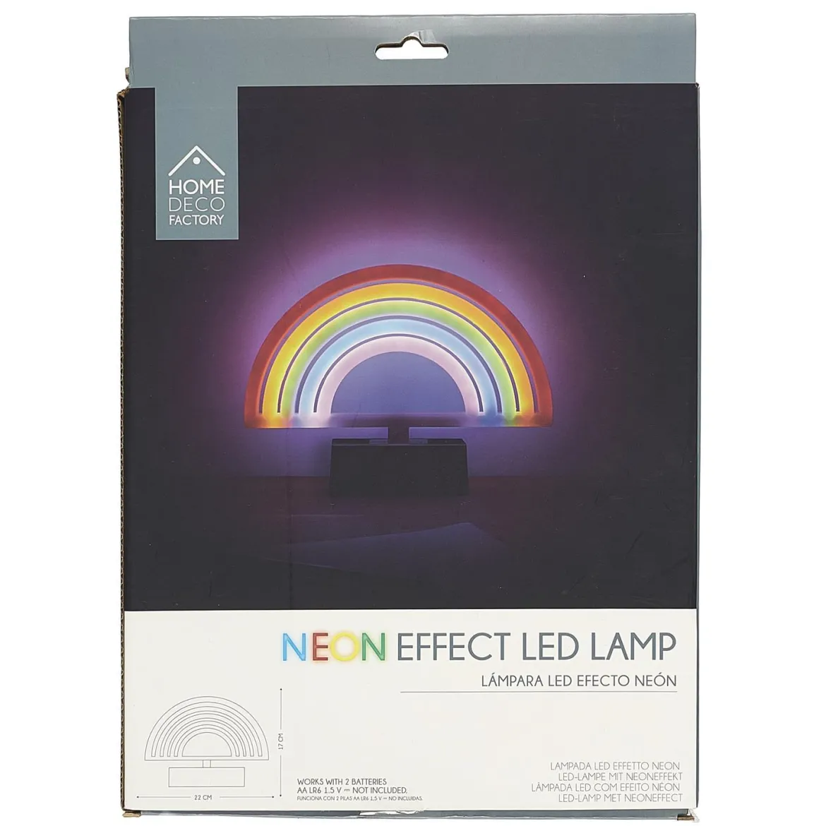 LAMPE LED EFFET NEON ARC EN CIEL PILES