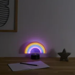 LAMPE LED EFFET NEON ARC EN CIEL PILES