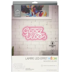 LAMPE LED EFFET NEON GOOD VIBES USB
