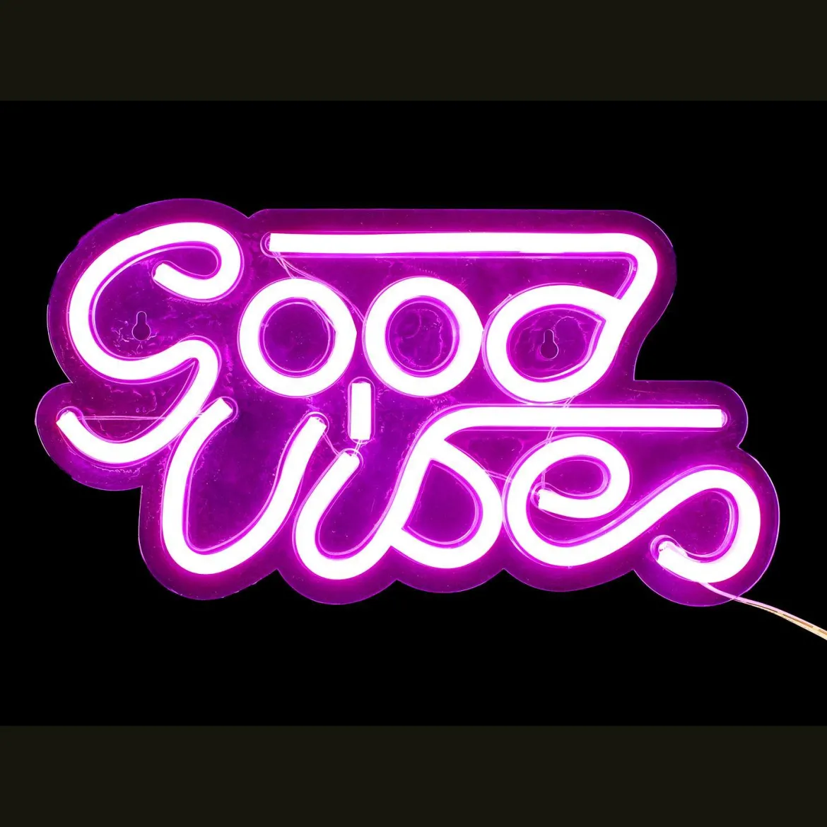 LAMPE LED EFFET NEON GOOD VIBES USB