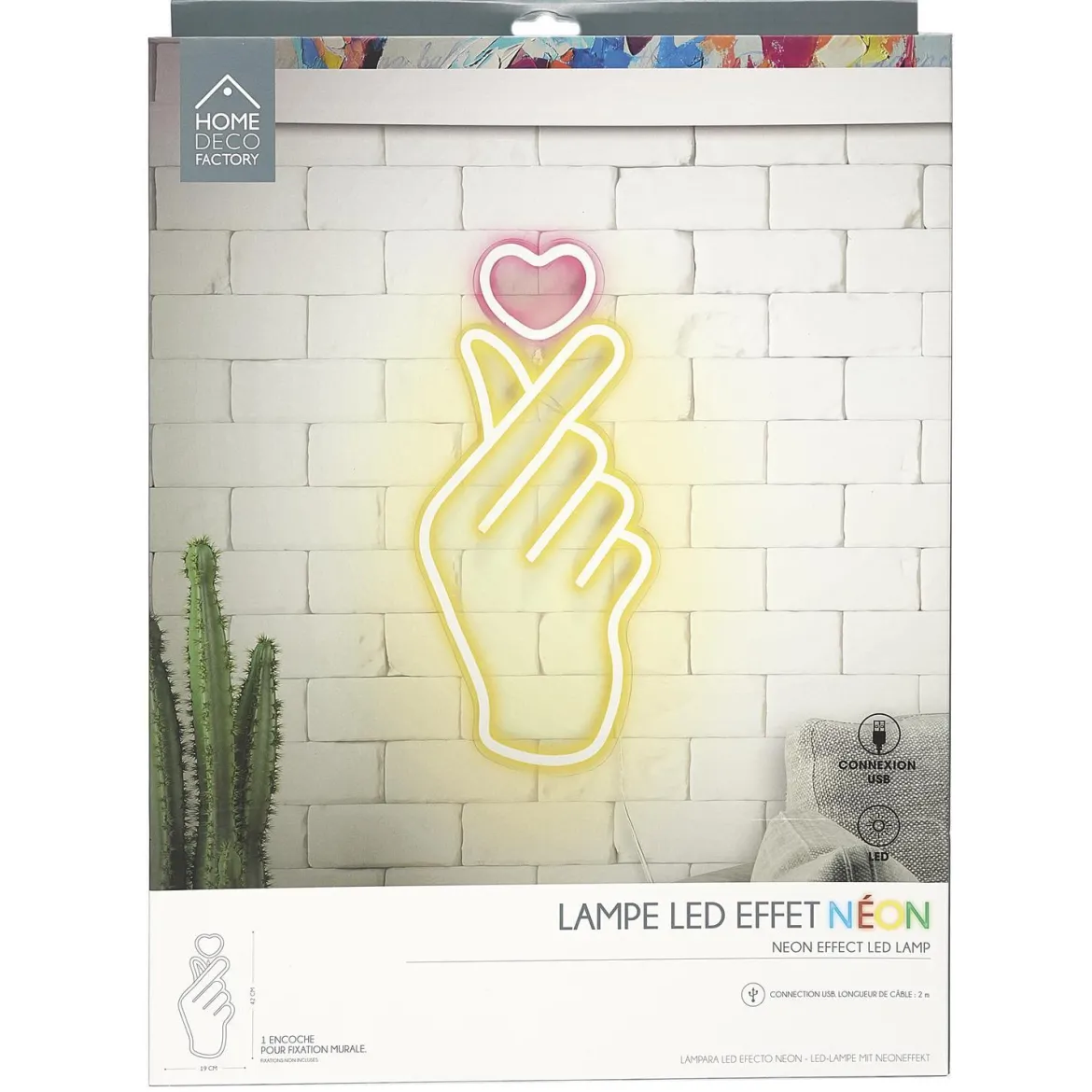 LAMPE LED EFFET NEON SIGNE COEUR USB