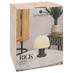 LAMPE LED RICK VERRE NOIR H.21CM