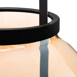 LAMPE LED VERRE AMBRE D.19CM
