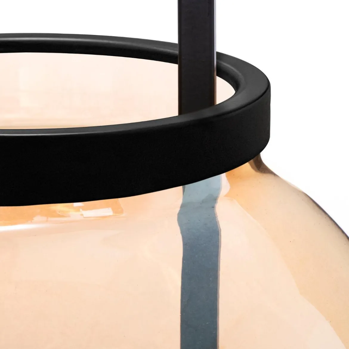 LAMPE LED VERRE AMBRE D.19CM