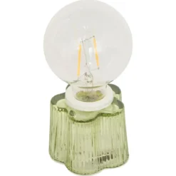 LAMPE LED VERRE FLEUR H.16CM
