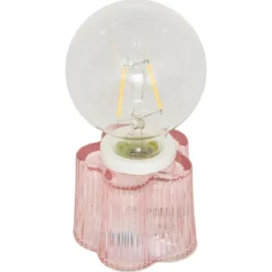 LAMPE LED VERRE FLEUR H.16CM