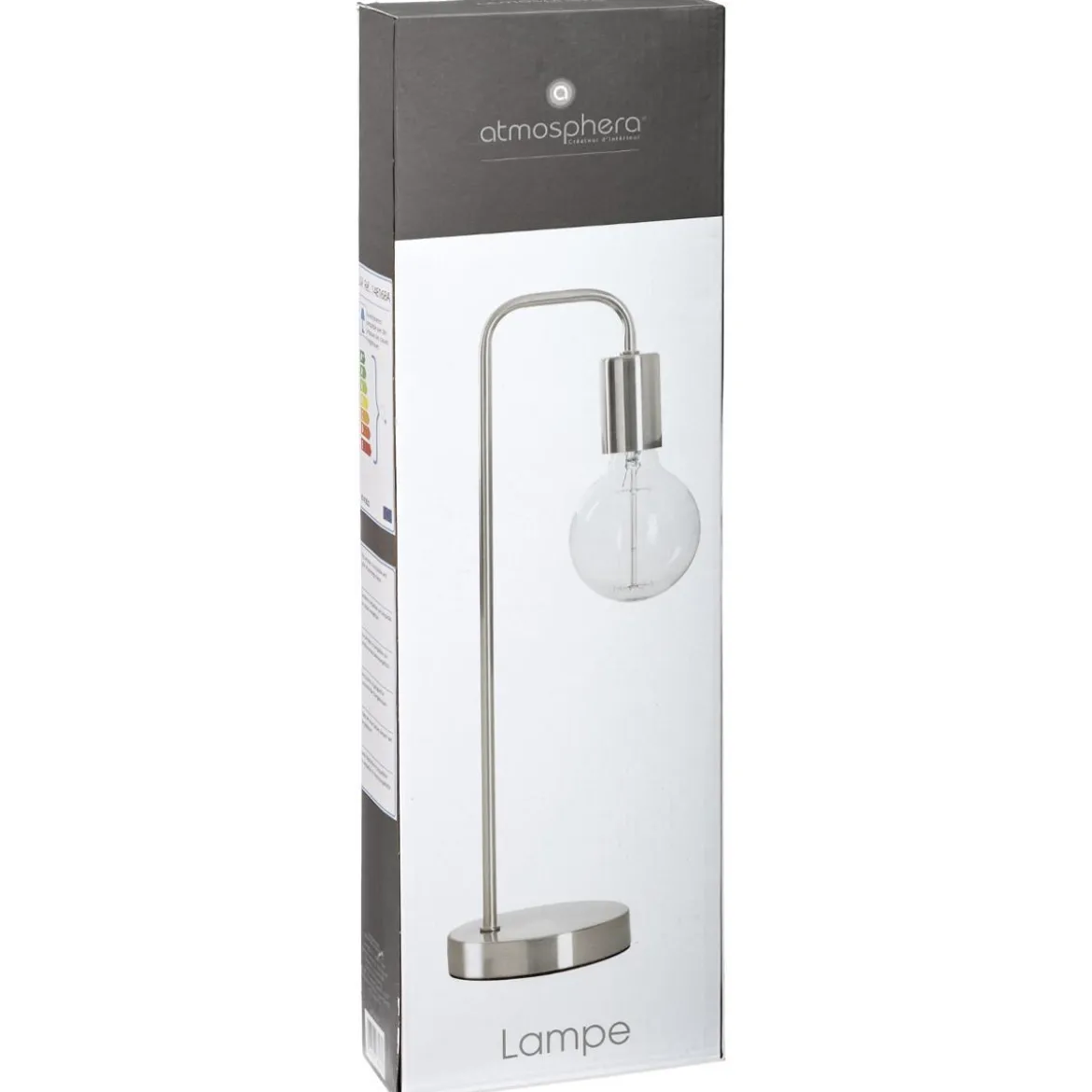LAMPE METAL ARGENT KELI H.46CM