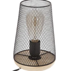 LAMPE METAL BOIS ZELY H.23CM