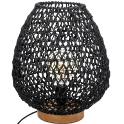 LAMPE METAL ET PAPIER ETEL NOIR H.35.5CM