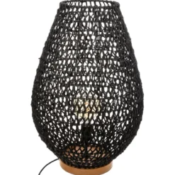 LAMPE METAL ET PAPIER ETEL NOIR H.55CM