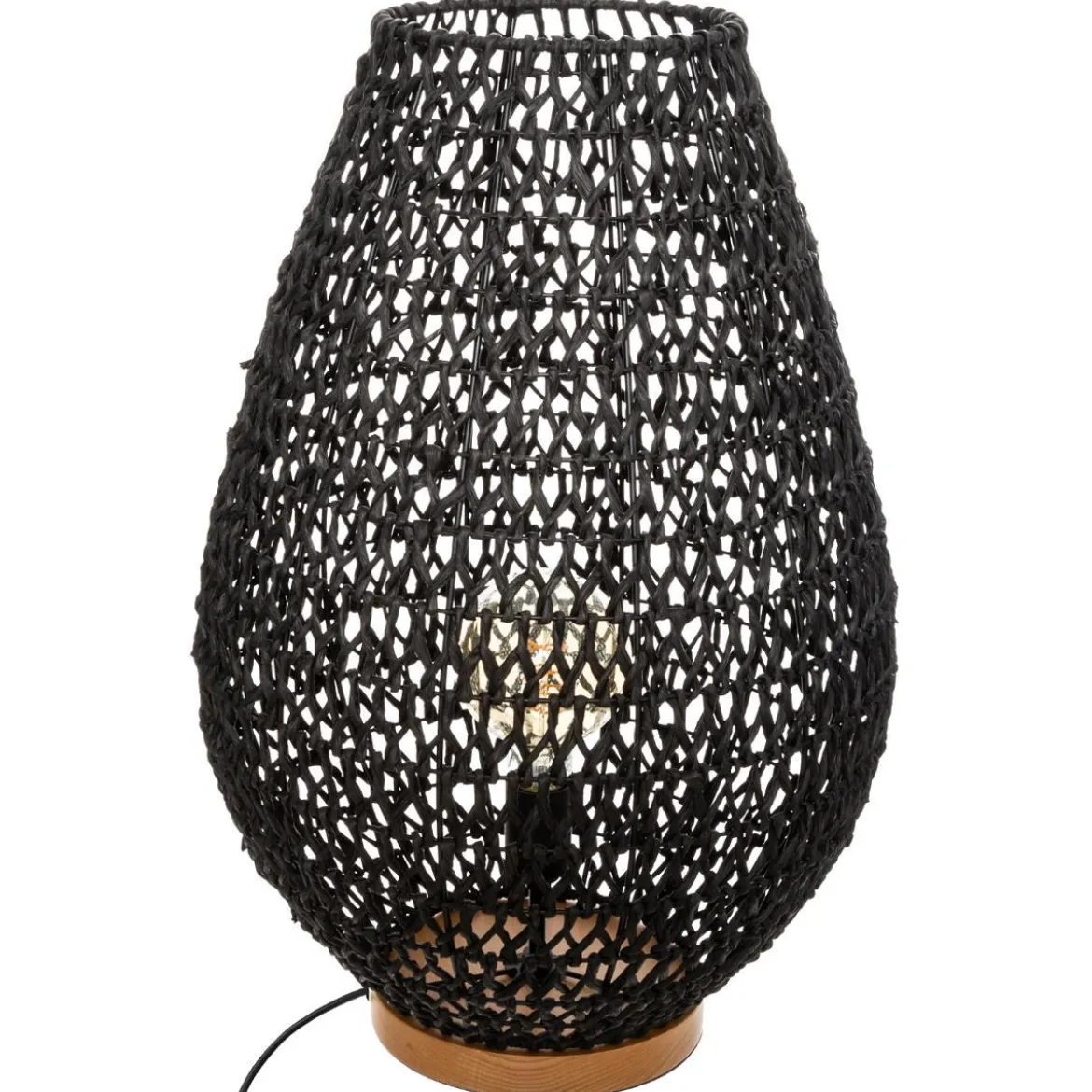 LAMPE METAL ET PAPIER ETEL NOIR H.55CM