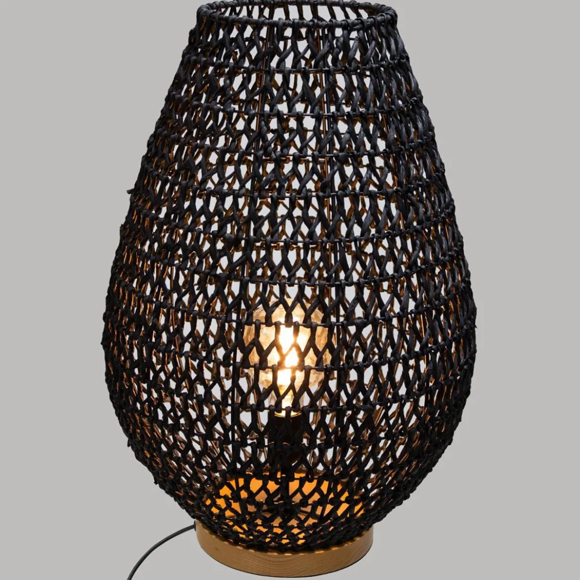 LAMPE METAL ET PAPIER ETEL NOIR H.55CM