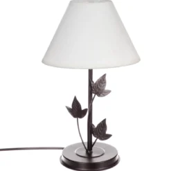 LAMPE METAL FEUILLE H.34CM