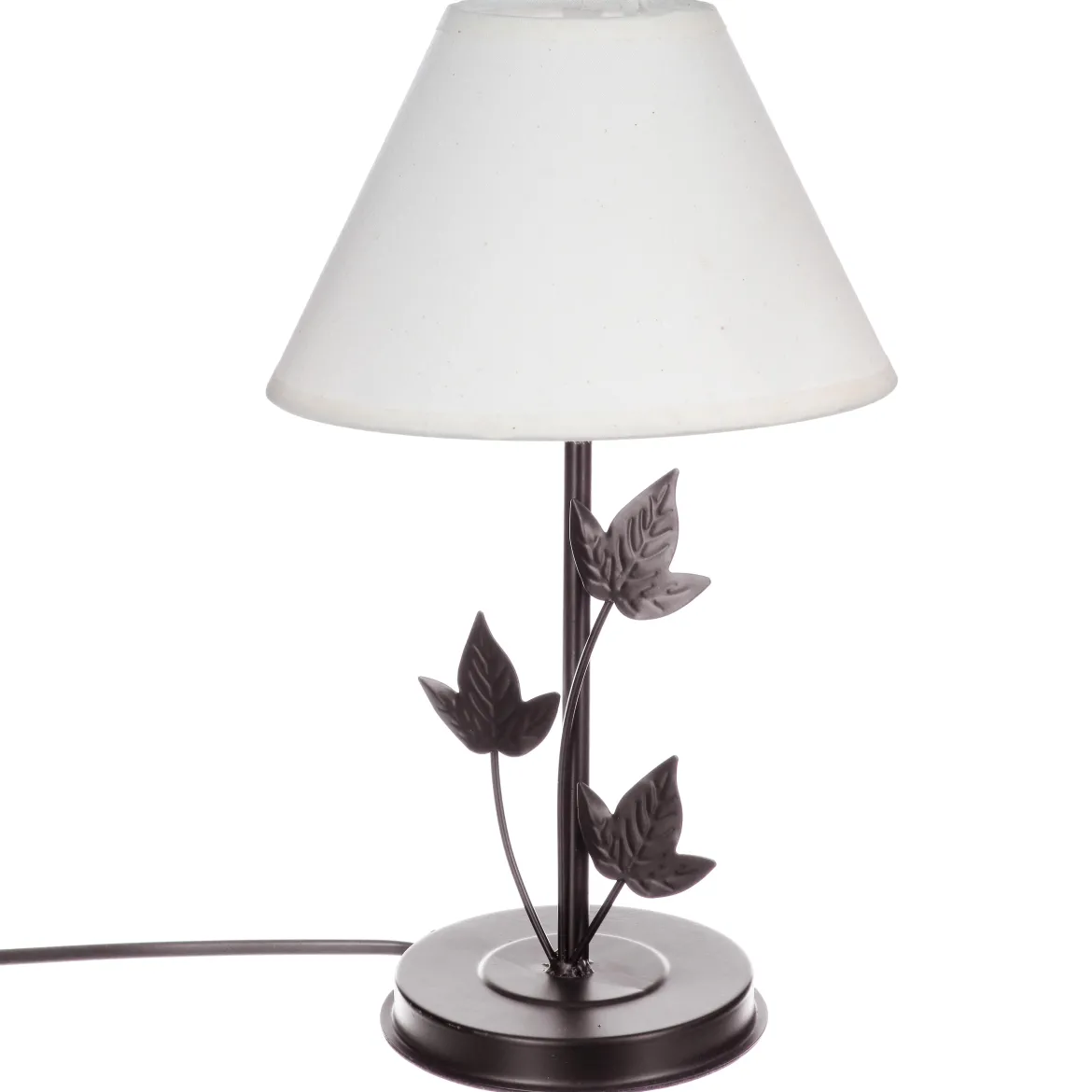 LAMPE METAL FEUILLE H.34CM