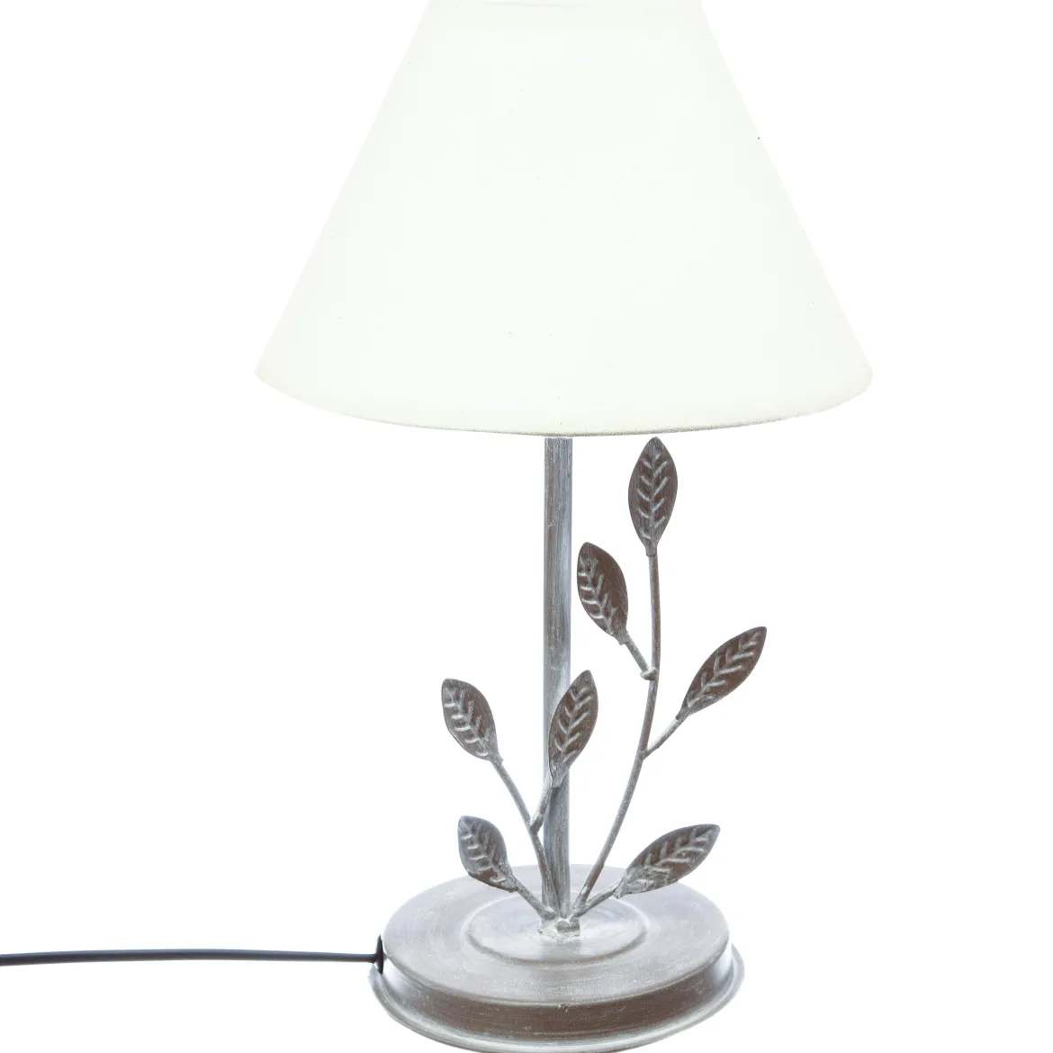 LAMPE METAL FEUILLE H.34CM