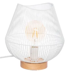 LAMPE METAL FIL BLANC JENA H.28CM
