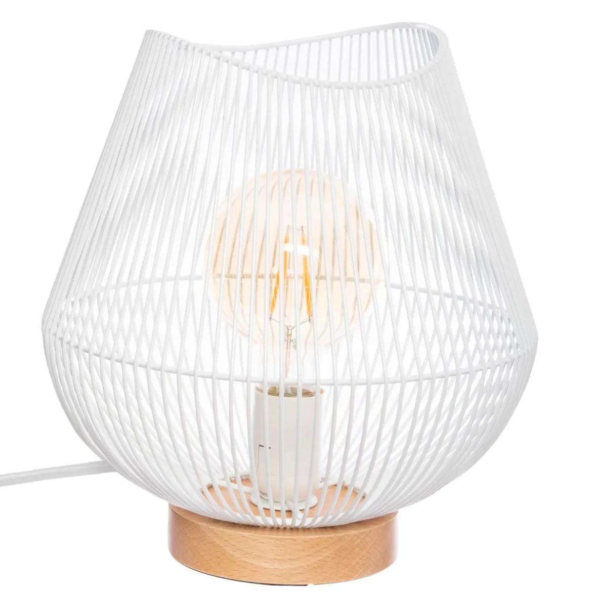 LAMPE METAL FIL BLANC JENA H.28CM
