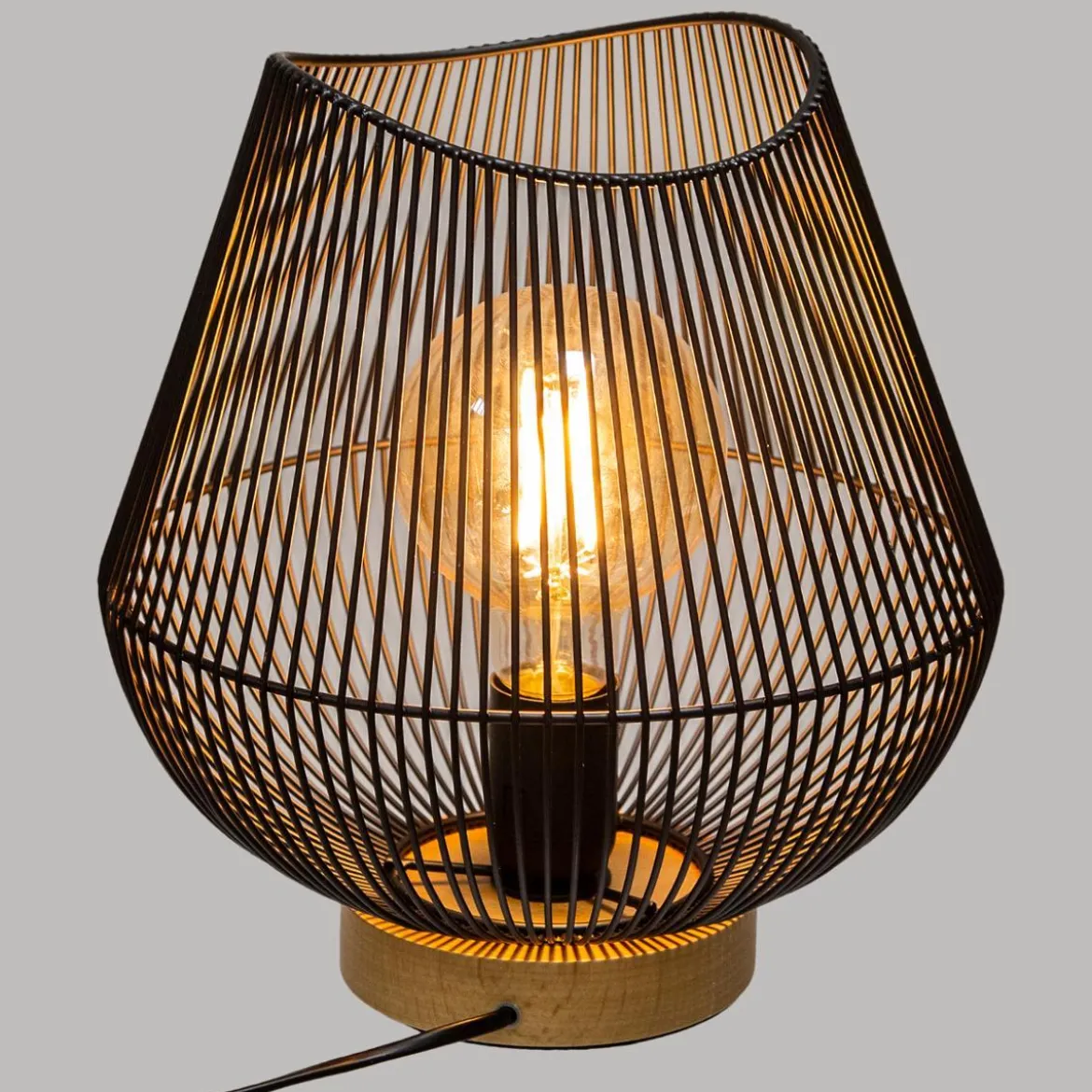 LAMPE METAL FIL NOIR JENA H.28CM
