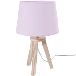 LAMPE 3 PIEDS BOIS ROSE