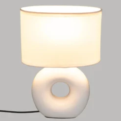 LAMPE RONDE BARU CERAMIQUE BLANC MAT H.25CM