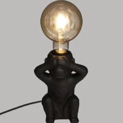 LAMPE SOCLE CERAMIQUE SINGEASS NOIR H.17CM
