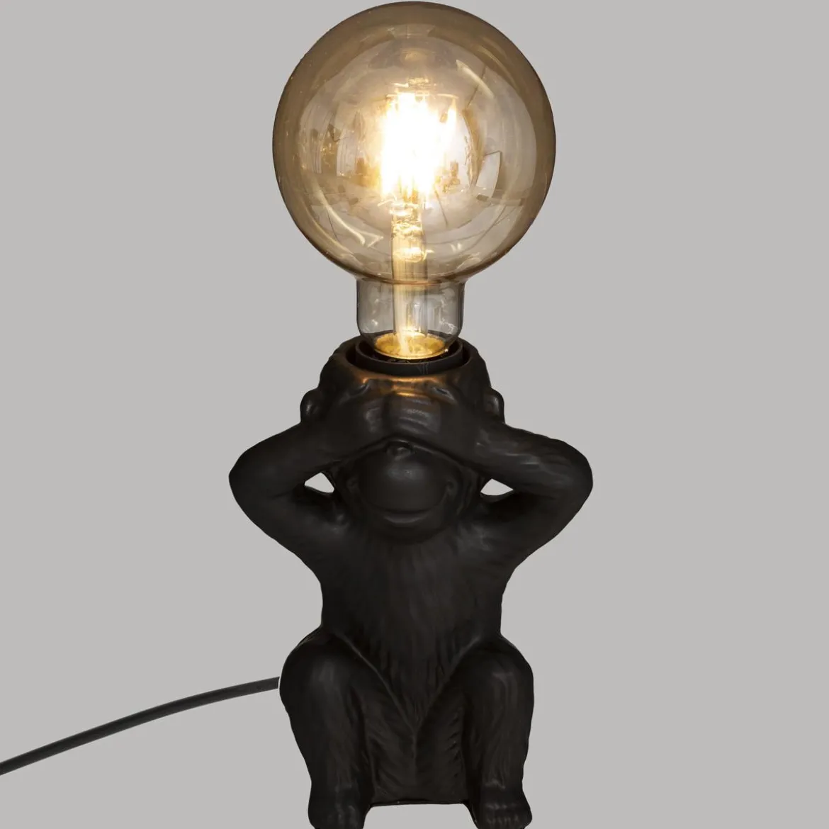 LAMPE SOCLE CERAMIQUE SINGEASS NOIR H.17CM