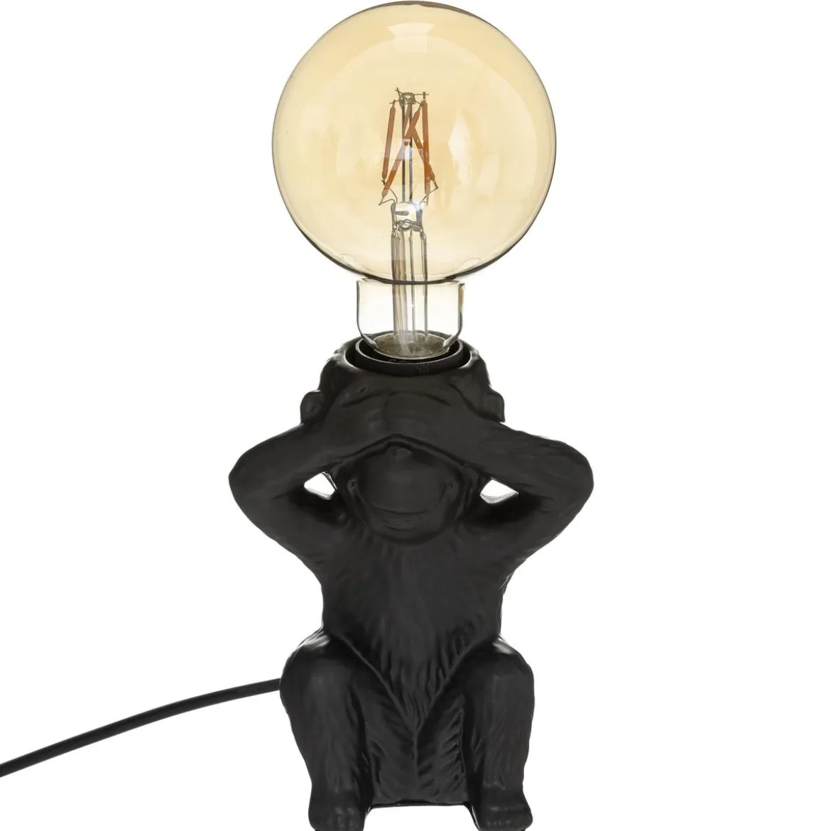 LAMPE SOCLE CERAMIQUE SINGEASS NOIR H.17CM