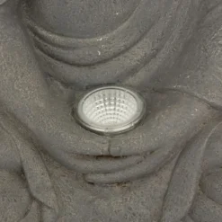 LAMPE SOLAIRE BOUDDHA  ARDOISE H.43CM
