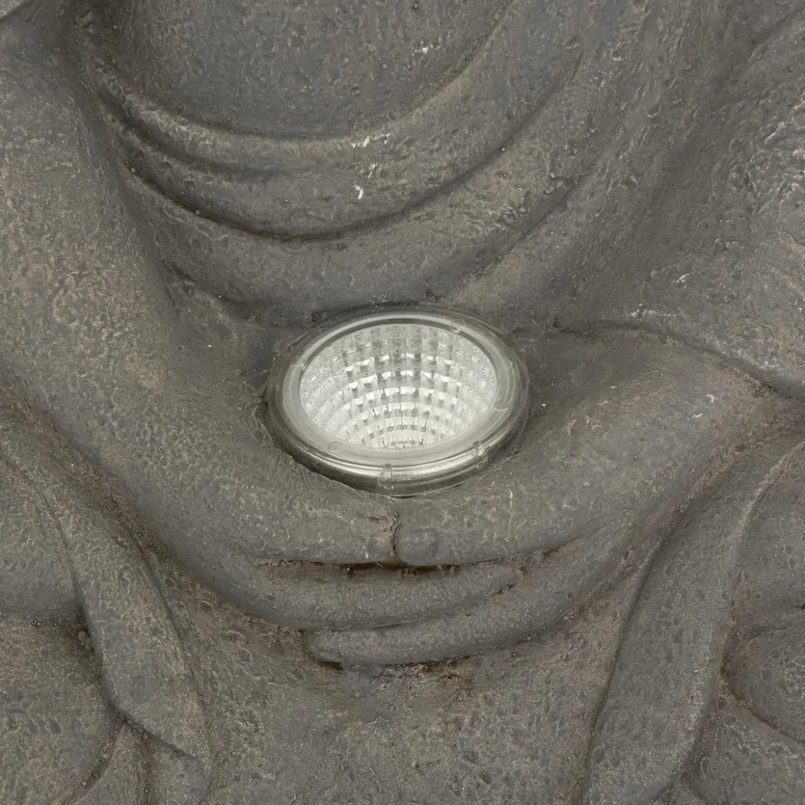 LAMPE SOLAIRE BOUDDHA ARDOISE H.43CM