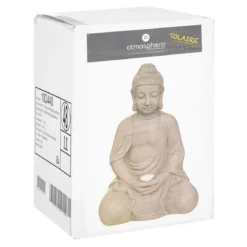 LAMPE SOLAIRE BOUDDHA  ARDOISE H.43CM