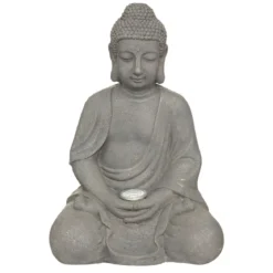 LAMPE SOLAIRE BOUDDHA ARDOISE H.43CM