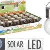LAMPE SOLAIRE BOULE VERRE INOX 1 LED BLANC CHAUD D.6CM