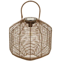 LAMPE SOLAIRE CUBA FACTORY ROTIN NATUREL H.30CM