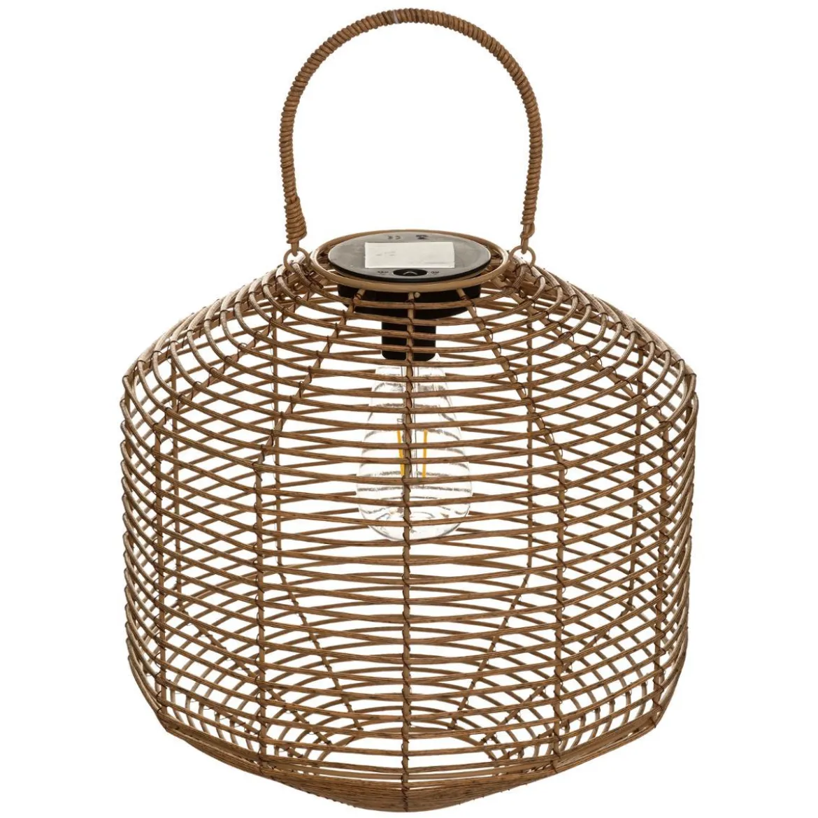 LAMPE SOLAIRE CUBA FACTORY ROTIN NATUREL H.30CM