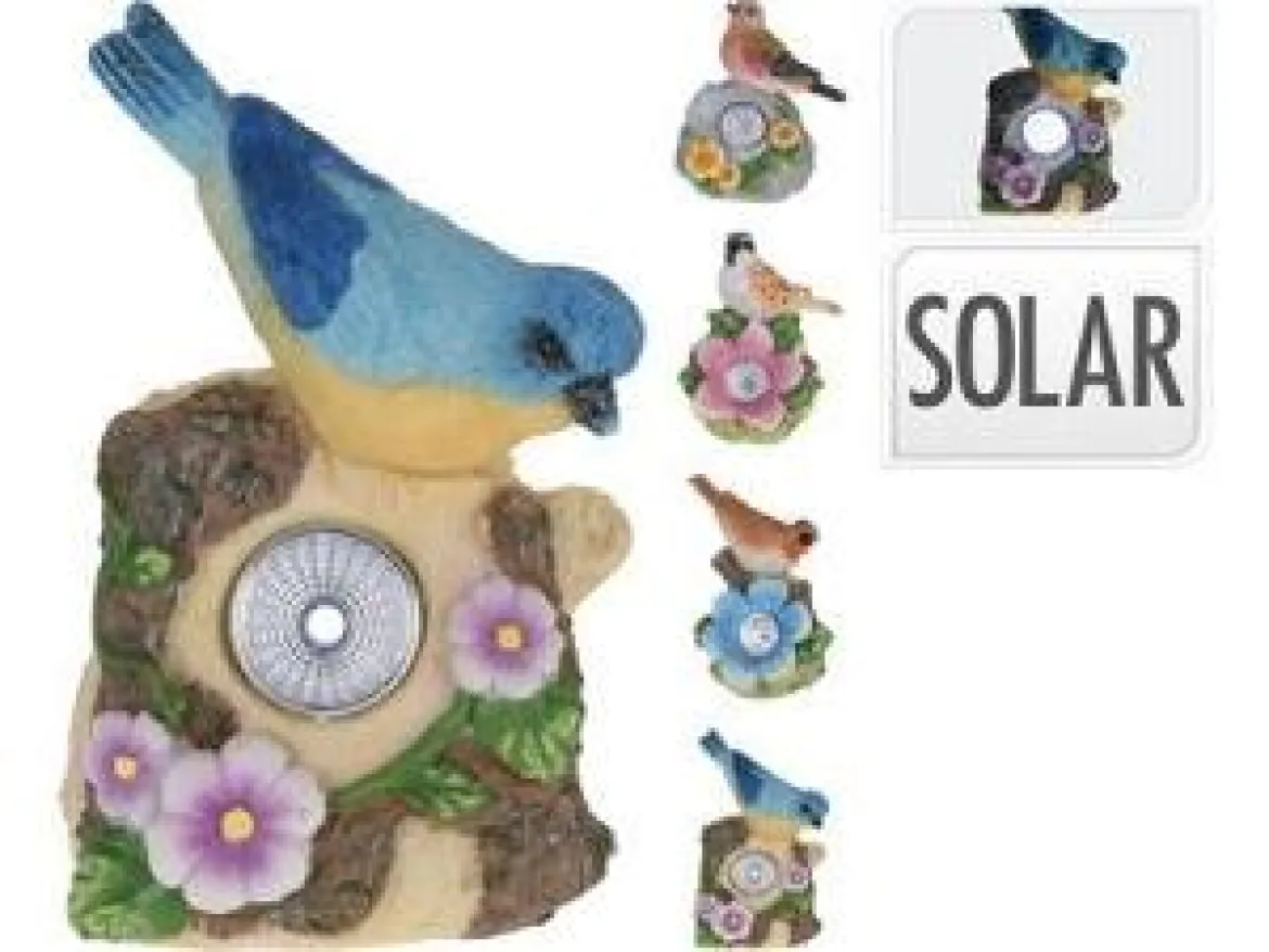 LAMPE SOLAIRE OISEAU 9X6.5X11.5CM