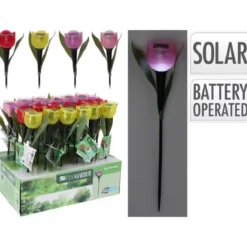 LAMPE SOLAIRE TULIPE HAUTEUR 30CM