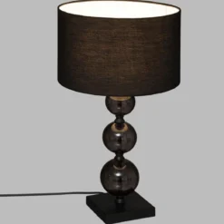 LAMPE VERRE ALMA NOIR H.52CM