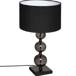 LAMPE VERRE ALMA NOIR H.52CM