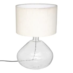 LAMPE VERRE TRANSPARENT MELLY IVOIRE H.60CM