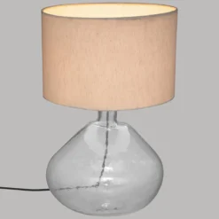LAMPE VERRE TRANSPARENT MELLY IVOIRE H.60CM