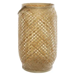 LANTERNE BAMBOU CROSS BEIGE D.22X47CM