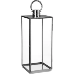 LANTERNE INOX EXTERIEUR RECTANGLE D.28.3X26.3X64CM