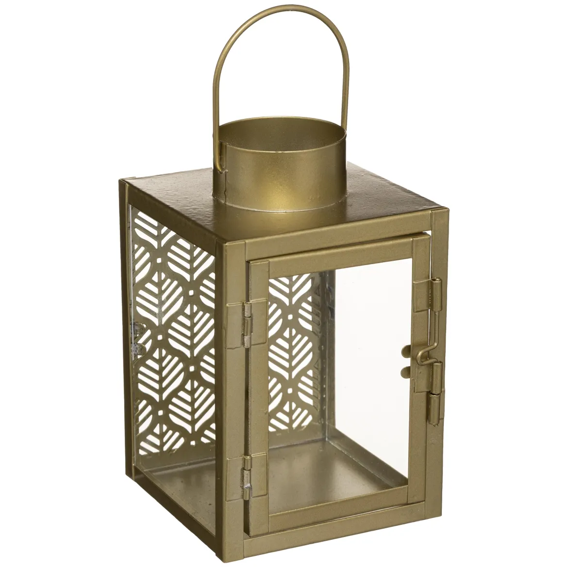 LANTERNE METAL DORE D.10X10X16CM
