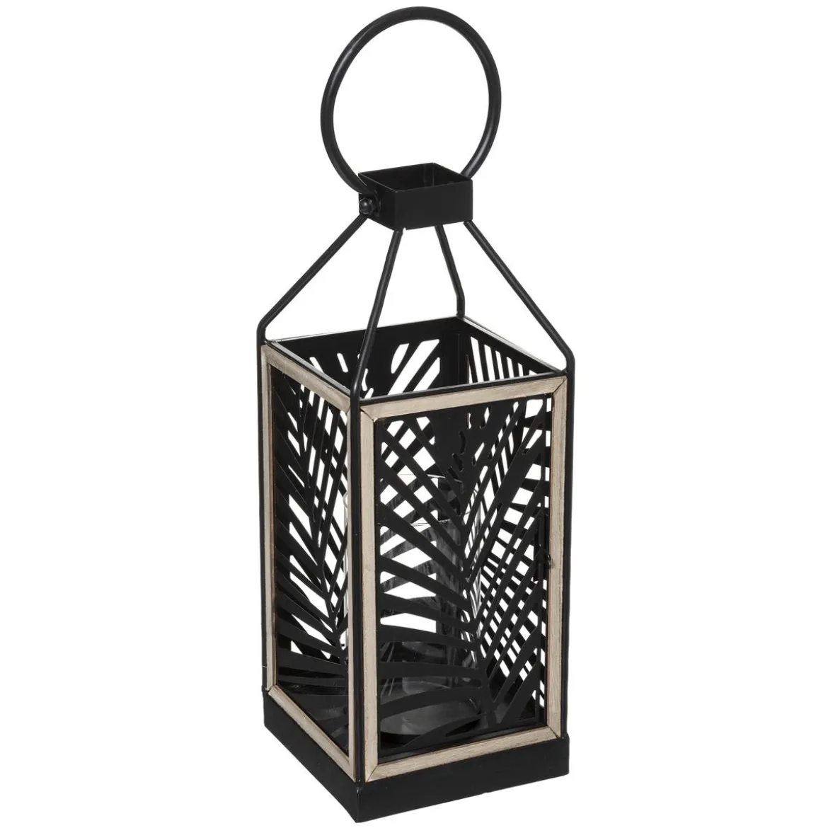 LANTERNE METAL FEUILLE DRISS H.38.5CM
